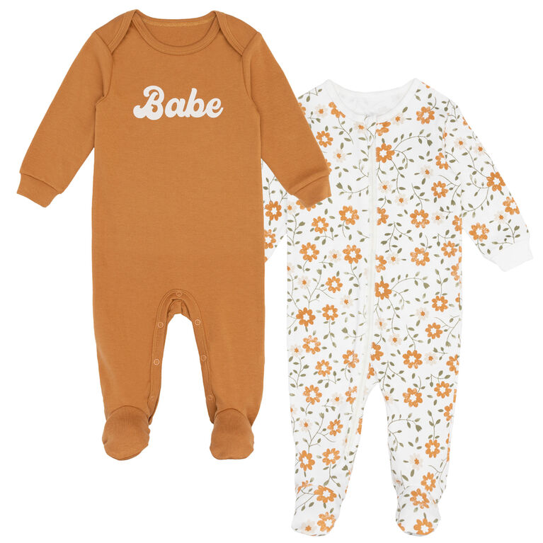 Pl Baby-Baby 2 Pack Sleeper Knit Rust 3 Months