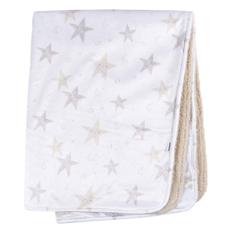 Gerber Childrenswear - Couverture en peluche 2 épaisseurs - Céleste - Étoiles