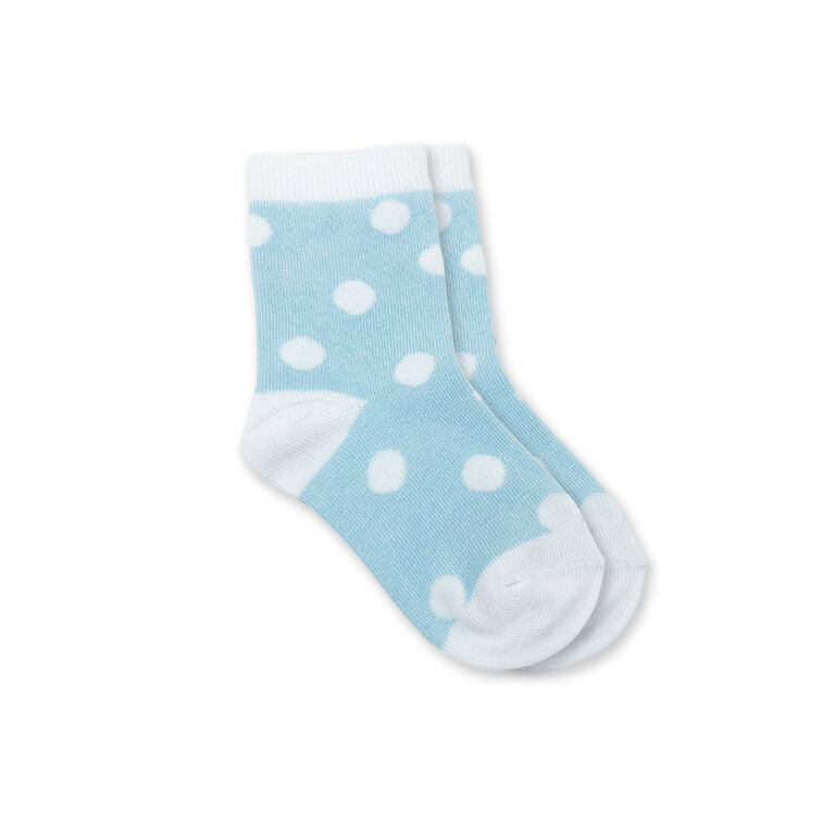 Chloe + Ethan - Toddler Socks, White Polka Dots, 4T-5T