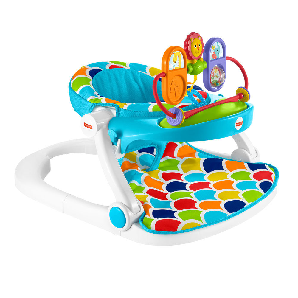 Fisher Price Deluxe Sit Me Up Floor Seat Infant Chair with Feeding