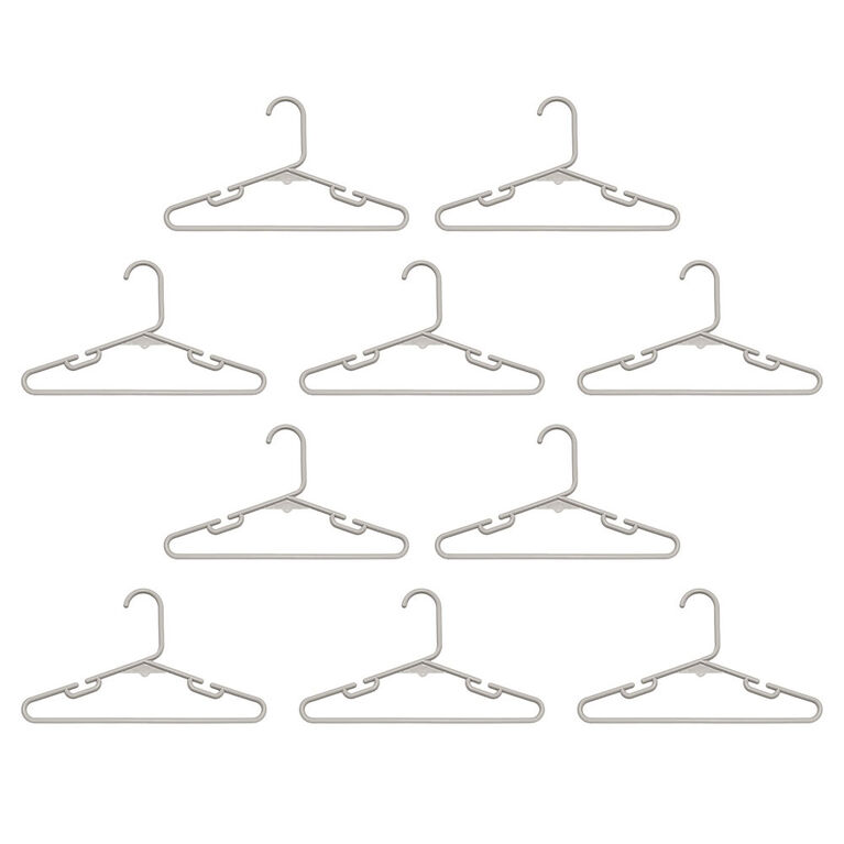 Grey Plastic Infant Hangers 10 Pack