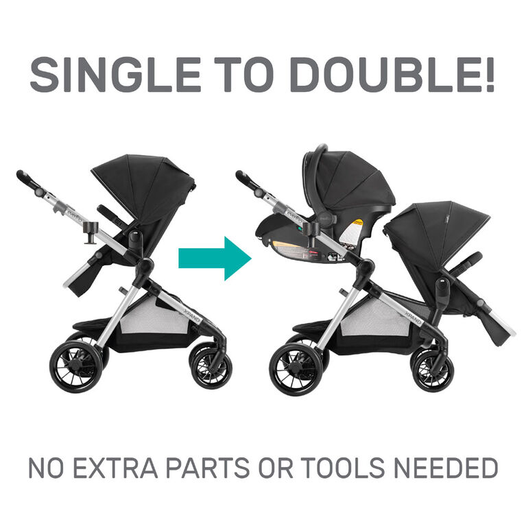 Evenflo Pivot Xpand Modular Travel System With Safemax Infant Car Seat Stallion
