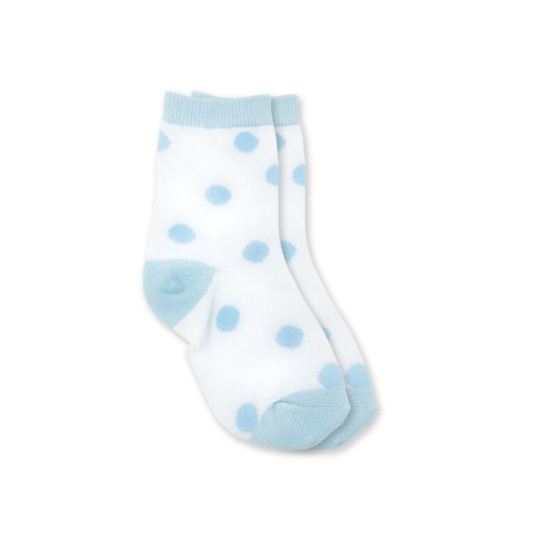 Chloe + Ethan - Baby Socks, Blue Polka Dots, 12-24M