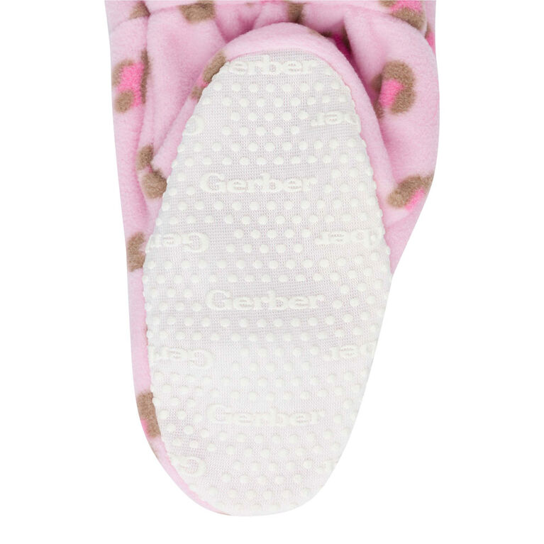 Gerber Childrenswear - 1-Pack Blanket Sleeper - Leopard - Pink 12 months