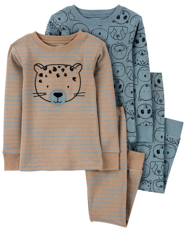 Ensemble pyjama 4 pièces en coton ajusté à imprimé d’ours bleu Carter's 6M