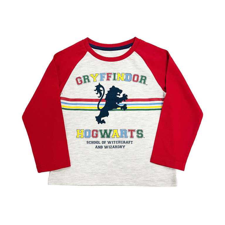 Harry Potter - Long Sleeve Raglan Tee - Off White Heather & Red  - Size 5T - Toys R Us Exclusive