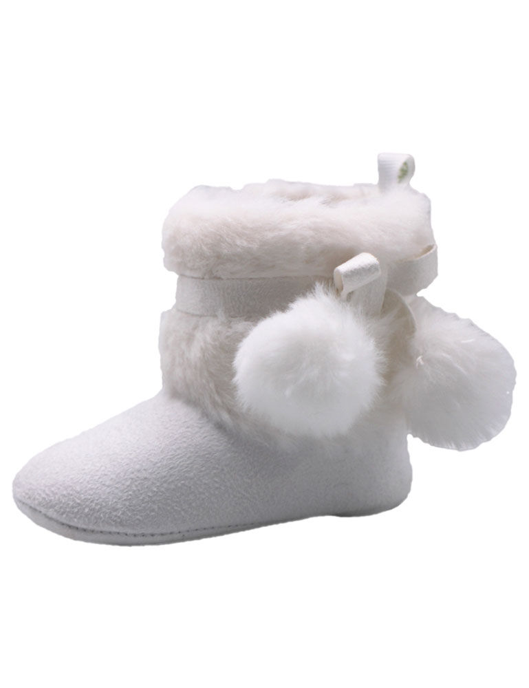 white fur booties