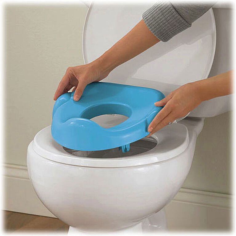 Pot de bébé, siège d'apprentissage de pot bleu durable avec poignée  antidérapante pour les toilettes - Fisher Price