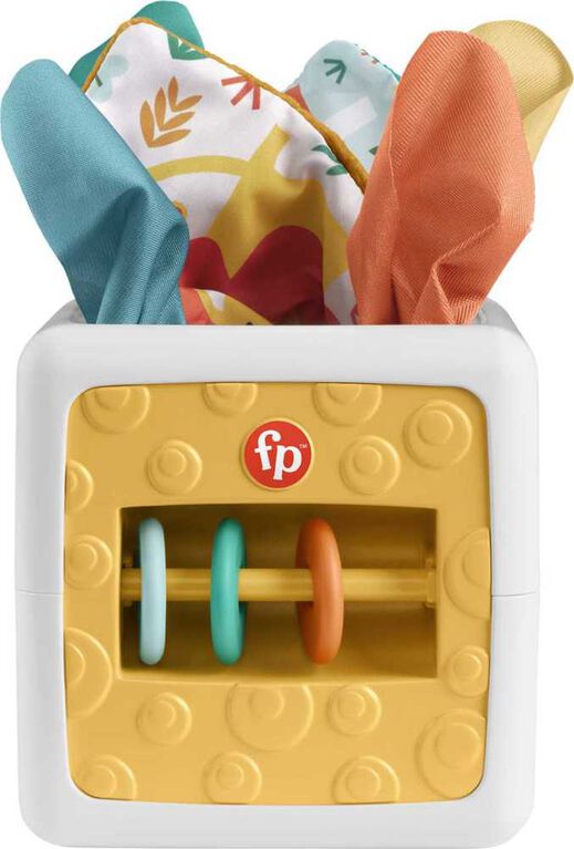 Fisher Price Tissue Fun Activity Cube Baby Sensory Crinkle Toys for Newborns