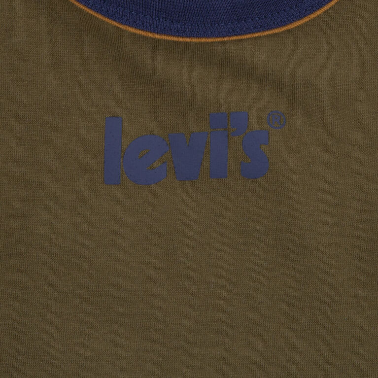 Levis Poster Logo Ringer & Denim Set - Denim Olive - Size 2T