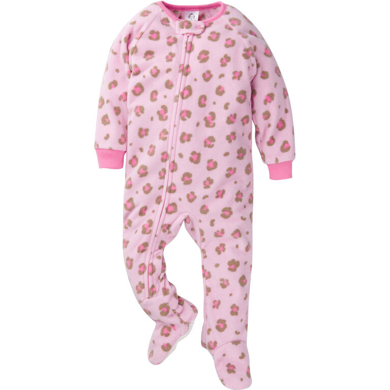 Gerber Childrenswear - 1-Pack Blanket Sleeper - Leopard - Pink 12 months