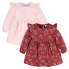 Gerber Childrenswear - 2 Pack Babydoll Dress - Dark Orange Leaves 18 months