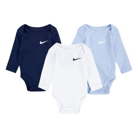 Nike 3 Pack Long Sleeve Bodysuit - Midnight Navy - 3 Months