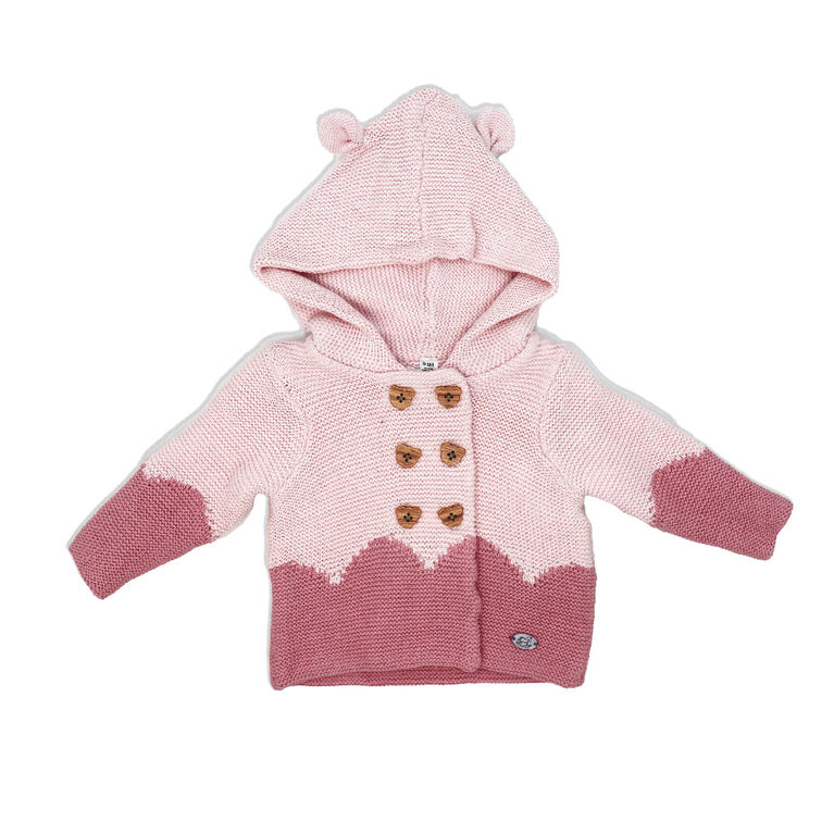 Rock A Bye Baby 2 Piece Knitted Set-Pink 0-3M