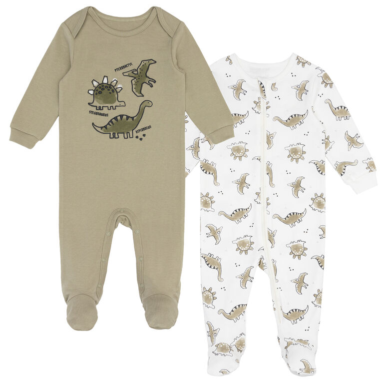 Pl Baby-Baby 2 Pack Sleeper Knit Olive 9 Months
