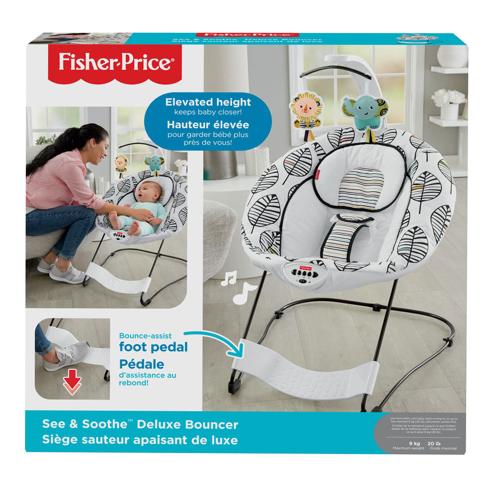 fisher price see and soothe deluxe bouncer