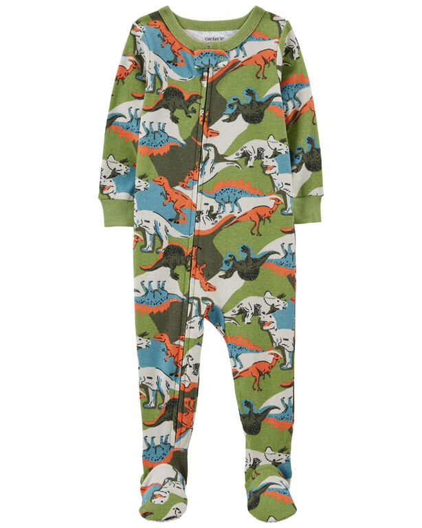 Carter's One Piece Dinosaur 100% Snug Fit Cotton Footie PJs Green 12M