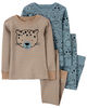 Pyjama 1 pièce à pieds en coton ajusté à imprimé d’ours bleu Carter's 3T