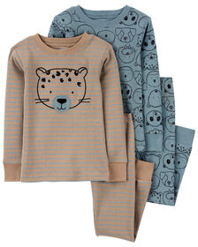 Pyjama 1 pièce à pieds en coton ajusté à imprimé d’ours bleu Carter's 3T