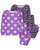 Ensemble pyjama 4 pièces en coton ajusté à imprimé fleuri mauve Carter's 18M