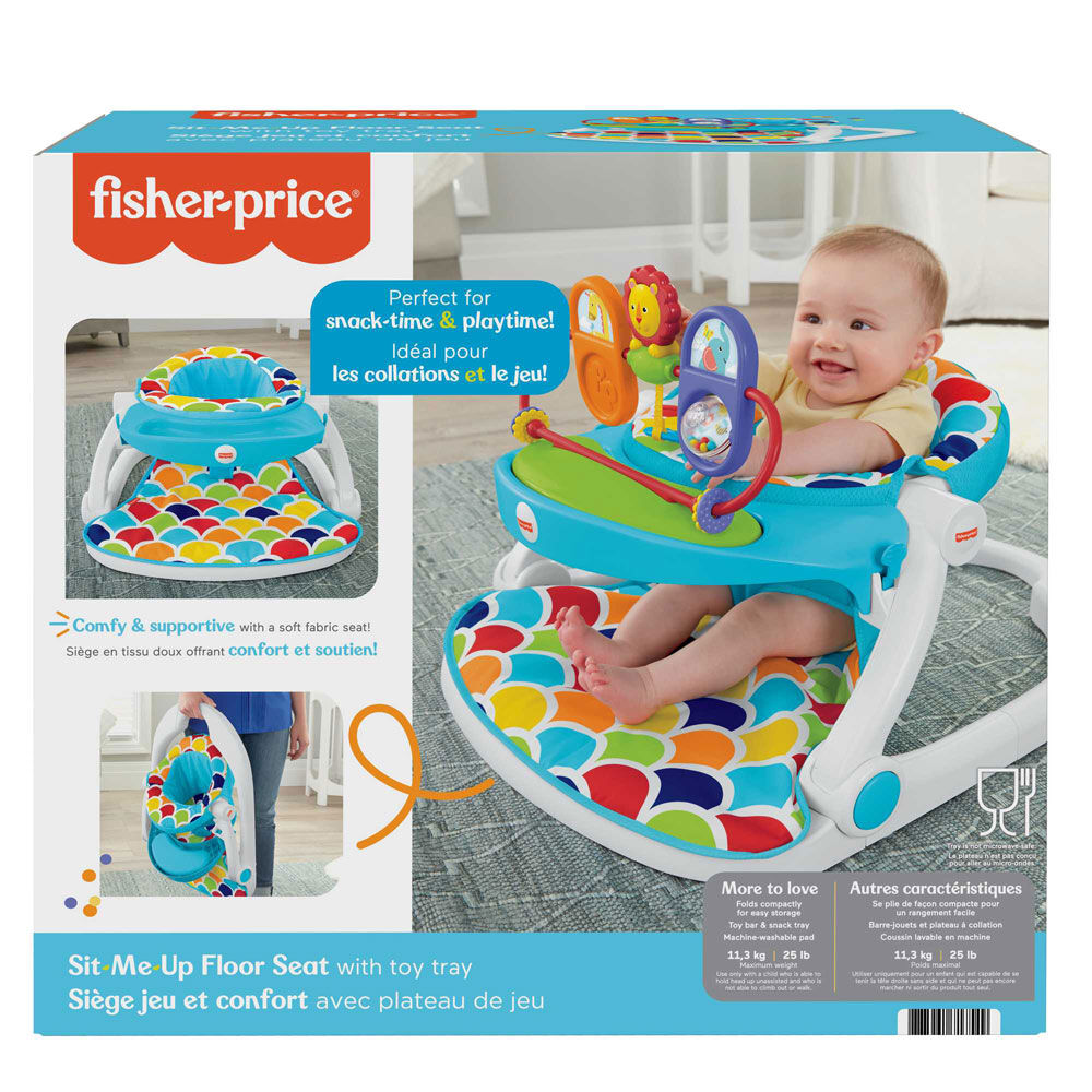 Fisher Price Deluxe Sit Me Up Floor Seat Infant Chair with Feeding