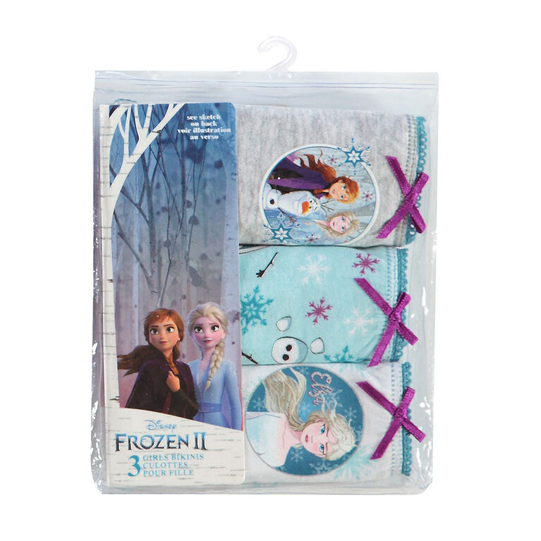 Frozen II Girl's Underwear Panties Anna Elsa, 3 Pack