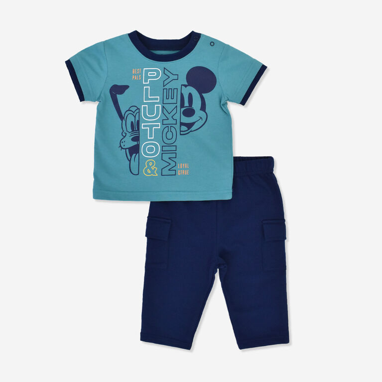 Mickey Mouse 2 Piece Top/Jogger Set Blue 18-24 Months