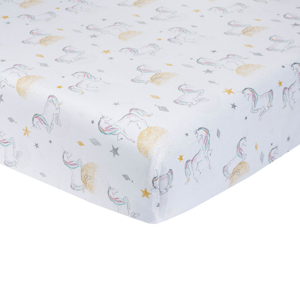 unicorn fitted crib sheet