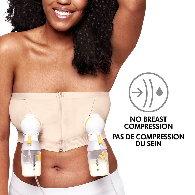Medela Easy Expression Hands Free Pumping Bra, Nude, Small, Comfortable &  Adaptable with No-Slip Support for Multitasking : Baby 