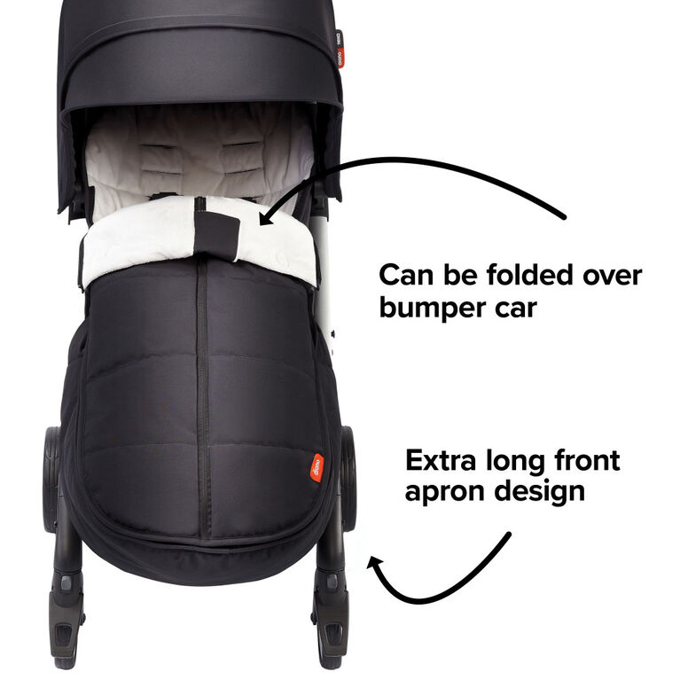 Diono All Weather Stroller Footmuff, Universal Fit from Baby to Toddler With Cozy Super Soft Padding, Weatherproof, Water Resistant Lining, Black Midnight