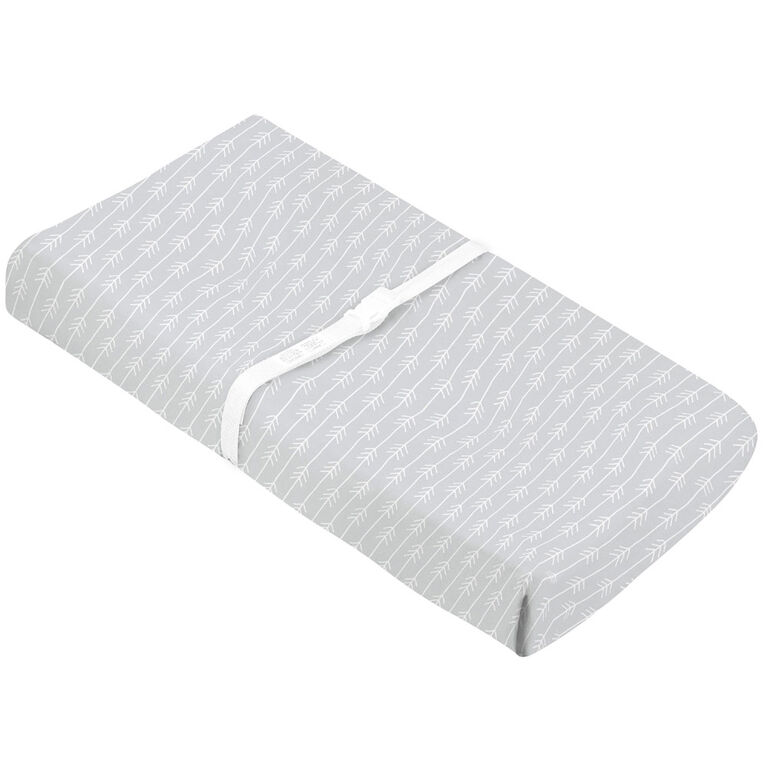 Kushies Flannel Change Pad Cover-Grey Arrows