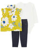 Carter's Three Piece Floral Little Vest Set Yellow 24M