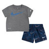 Ensemble T-shirt et Shorts Nike - Bleu - Taille 9 Mois