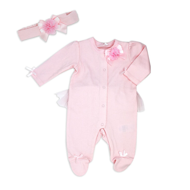 Rock a Bye Baby  Pink Sleep Suit Set 6-9M