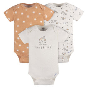 Gerber Childrenswear - 3-Pack Baby Neutral Short Sleeve Onesies Bodysuit