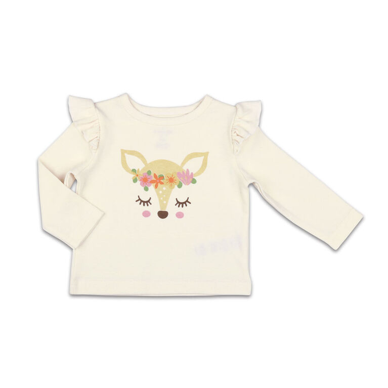 Chemise A Manches Longues The Peanutshell Motif Deer Layette Pour Bebe Fille 3 6 Mois Babies R Us Canada