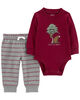 Ensemble 2 pièces cache-couche Little brother et pantalon rouge Carter's 24M