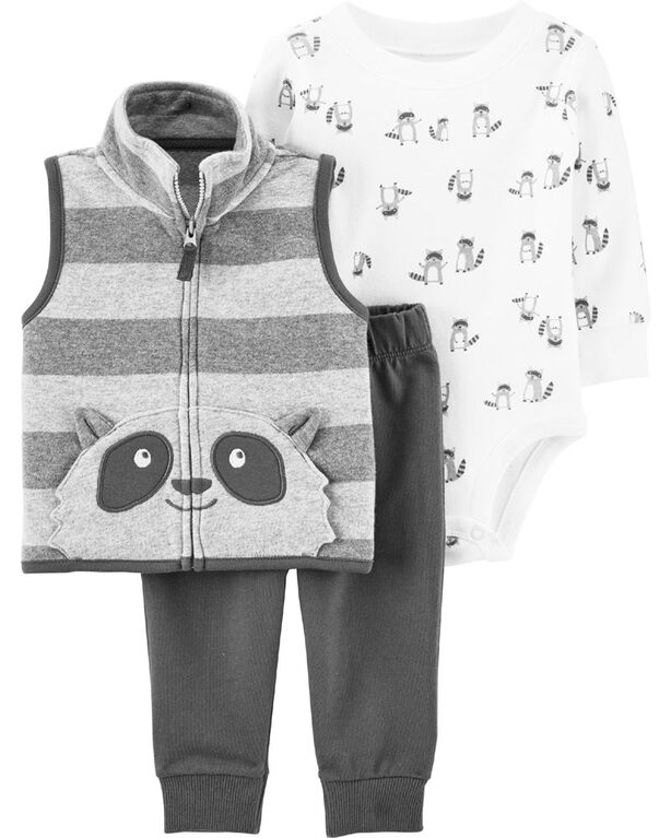 Carter's - 9 Months - Vest Set Racoon