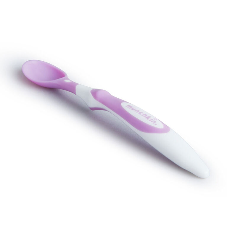 Munchkin Silicone Trainer Spoon, 4 Pack, Pink/Purple