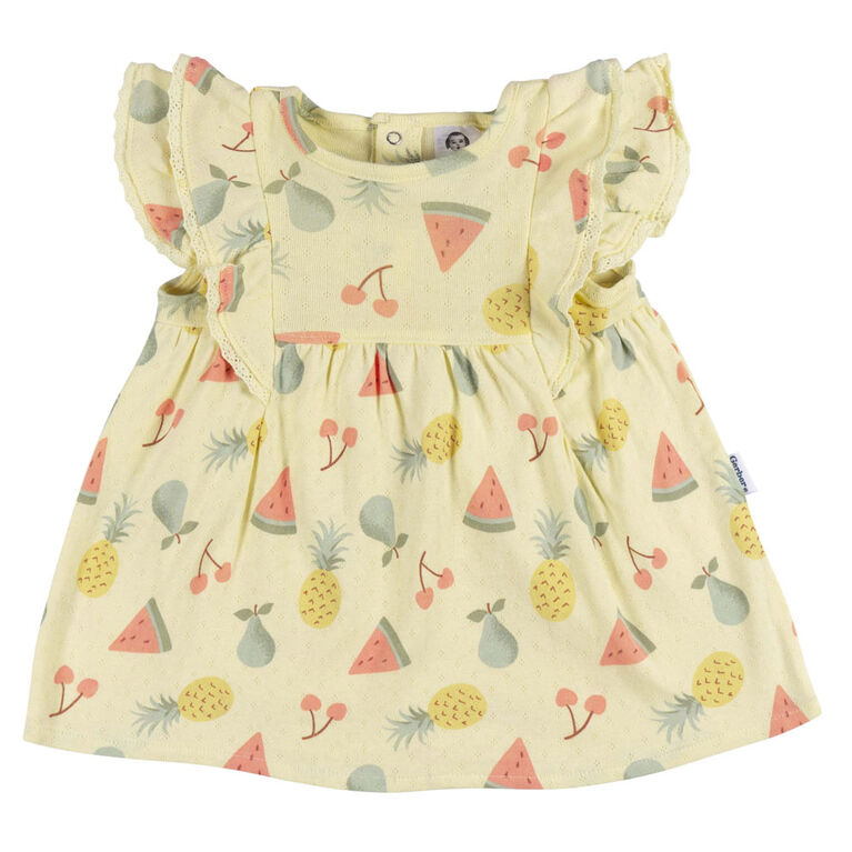Gerber Childrenswear - 2-Piece Dress + Diaper Set - Fruit