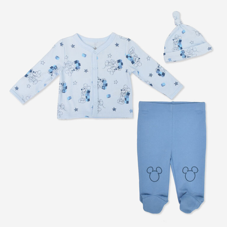 Mickey Mouse Cardigan Set Blue Newborn/0M