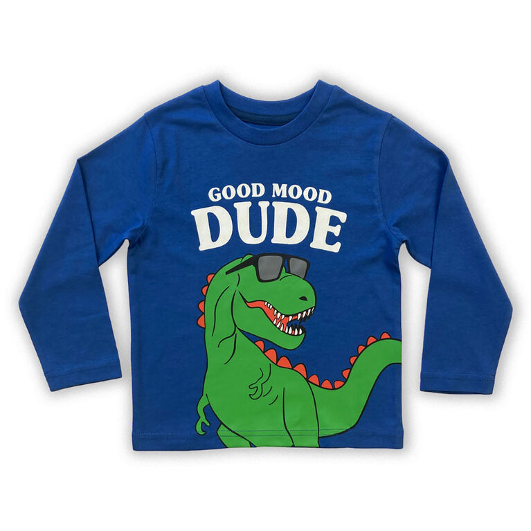T-shirt à manches longues Good Mood Dude - Bleu - 6T