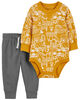 Carter's Two Piece Construction Bodysuit Pant Set Yellow  12M