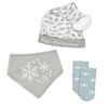 Baby Mode Baby's First Christmas Hat, Bib and Sock Set Snowflake