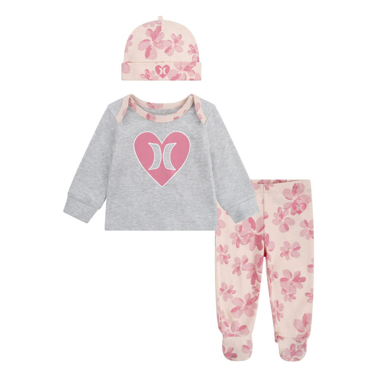 Hurley 3Pc Pant Set - Pink - Size 3M | Babies R Us Canada