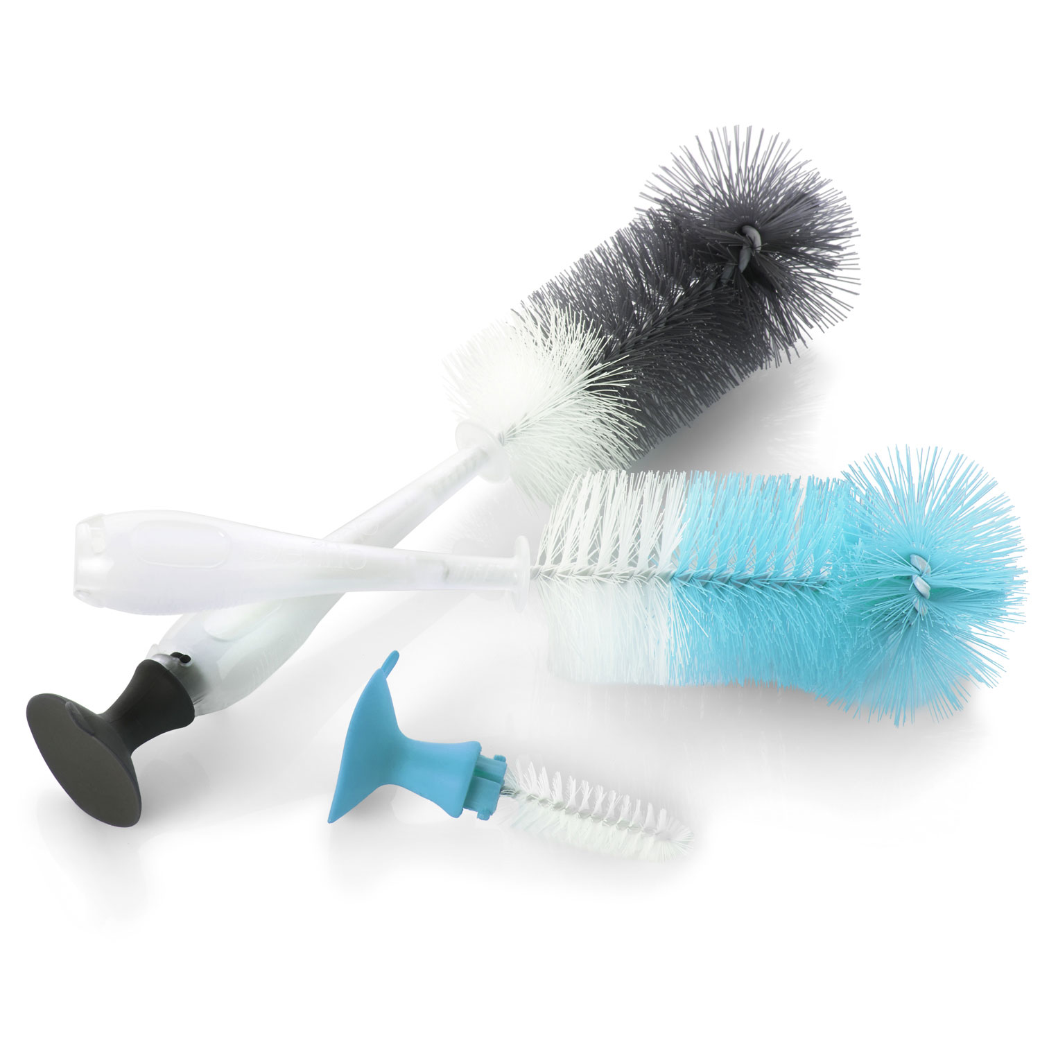 OXO Tot Bottle Brush with Nipple Cleaner, Gray, 1 Count (Pack of 1)