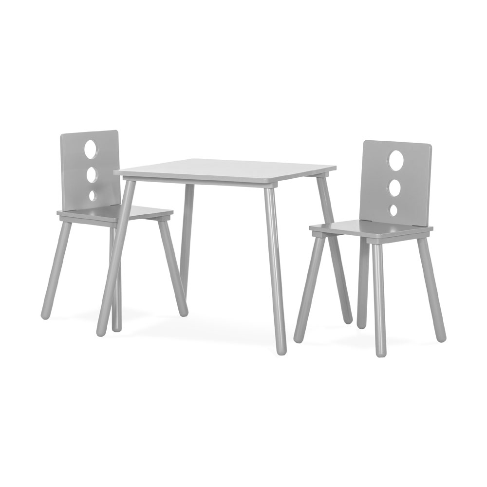 Forever Eclectic Cirque Kids Table and Chairs Set Cool Gray Toys