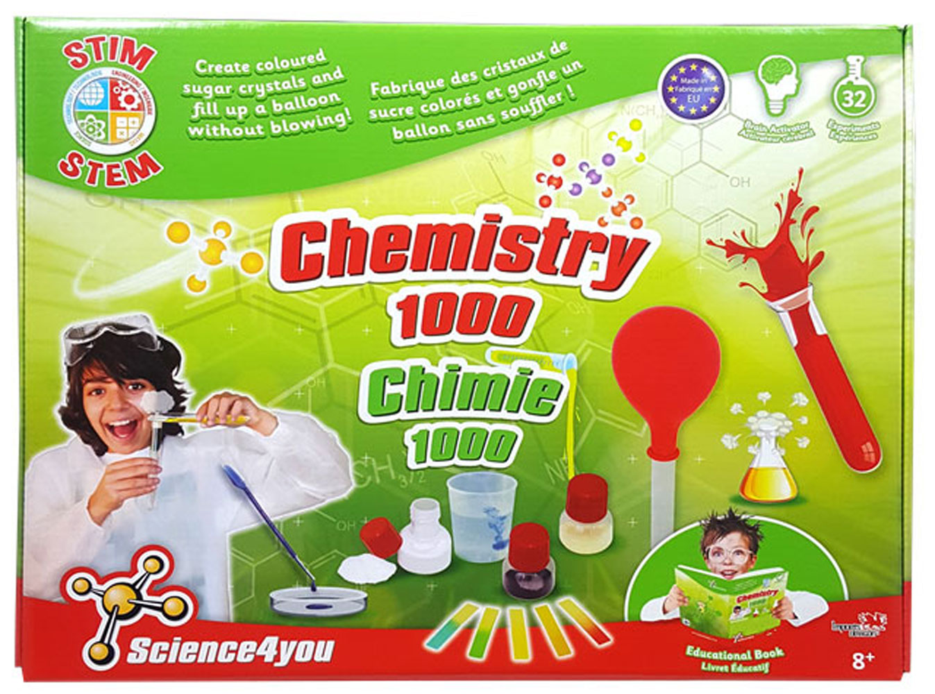 Science4you Fabrique de Cristaux pour Enfants 8 Ans - Kit Chimie + 8  Experiences Scientifiques pour Enfants