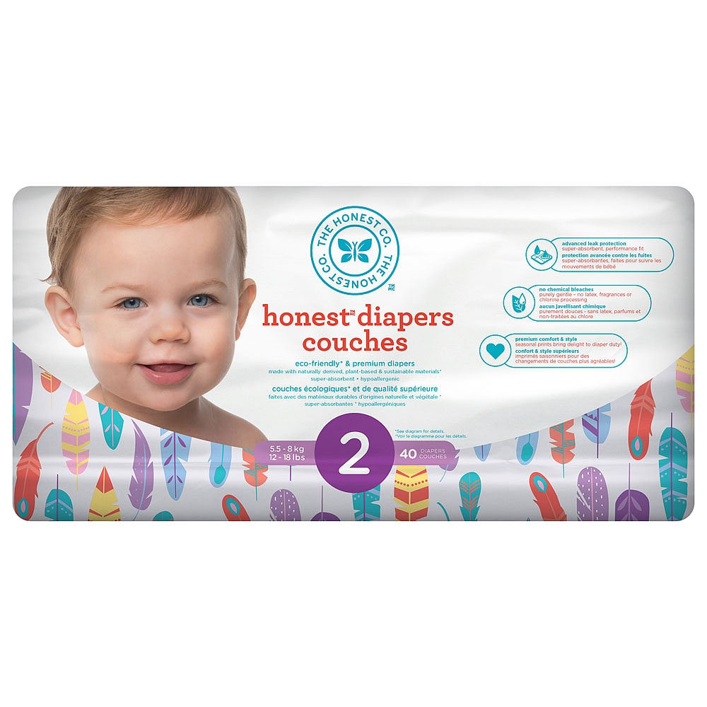 Honest Diapers Size 2 Painted Feathers | Babies R Us Canada