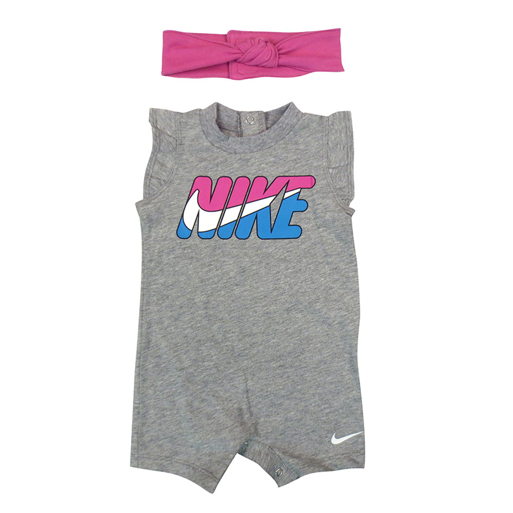 Nike Barcode Scanner  Nike  Romper with Headband Grey 24 Months Babies R Us 